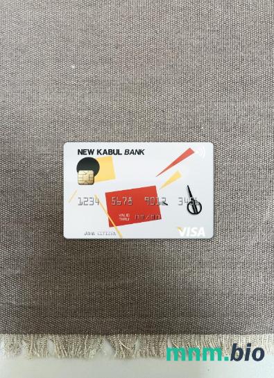 Afghanistan New Kabul bank wygląd zdjęcia karty wizowej skan PSD + zdjęcie